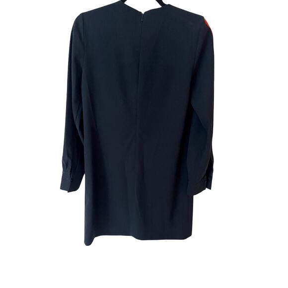 Victoria Victoria Beckham Navy Shift Dress with Red Sleeve Stripes, Size US 6 - Picture 5 of 9